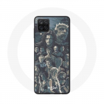 Coque pour Samsung Galaxy A12 Game of Thrones Saison 8 Le Tr&ocirc;ne de Fer Affiche Personnages Fond Gris