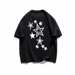 Amerikieti&scaron;ki saldūs ir a&scaron;trūs žvaigždžių trumpomis rankovėmis mar&scaron;kinėliai vyrams ir moterims, dideli, vasariniai, nauji, laisvi, kasdieniai, i&scaron; grynos medvilnės, poriniai mar&scaron;kinėliai, Ins S balta