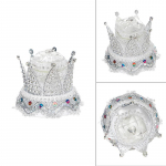 1vnt mini žiedo laikiklis žiedų dėžutė nėrinių papuo&scaron;alų dėklas Karūnos formos kalnų kri&scaron;tolas Kūrybinės dovanos vestuvėms