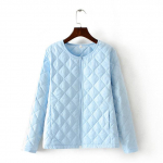 Moteri&scaron;ka rudens ir žiemos didelio dydžio stovima apykaklės laisva termo striukė Lengva pamink&scaron;tinta striukė XXXXL mėlyna