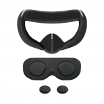 Veido pagalvėlės užvalkalas, skirtas &bdquo;Quest 3&ldquo; veido pagalvėlei su objektyvų dangteliais, plaunami VR silikoniniai užvalkalai juoda