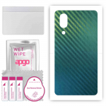 apgo Protective Skin Sticker for the back compatible with Sharp Aquos S3, Wrap Film, Foil, Vinyl - Pattern Carbon Chameleon CAKA1