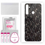 apgo Protective Skin Sticker for the back compatible with Realme Narzo 10, Wrap Film, Foil, Vinyl - Pattern Carbon Black Pixel