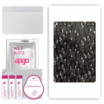 apgo Protective Skin Sticker for the back compatible with Apple iPad 9.7 (2017), Wrap Film, Foil, Vinyl - Pattern Carbon Black Pixel
