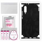 apgo Protective Skin Sticker for the back+sides compatible with Xiaomi Mi A3, Full Wrap Film, Foil, Vinyl - Pattern Black Camo