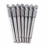 7 vnt. 75 mm T8 T10 T15 T20 T25 T27 T30 Torx magnetinių skylių atsuktuvų antgalių rinkinys