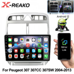 Automobilių radijas, skirtas Peugeot 307 2002-2013 Android 2 Din Automobilio radijo navigacija Multimedija stereo garso priedai 6+128 4G