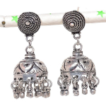 Natural Indian Look Jhumki Gemstone Silver Tribal Bali Earring 1.77 l2c66