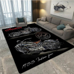 Indijos motociklų retro pliu&scaron;inis kilimas, miegamojo langai, namų dekoravimo kilimas prie lovos, tvirtas motociklas vyrams 160cm by 120cm