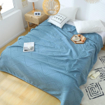 Medvilninis pledas vasaros rank&scaron;luostis plona antklodė dvigulei karalienei karali&scaron;ko dydžio lovatiesė lovos sofos uždangalas užtiesalas vaflių languotas megztas pledas 100x150cm tamsiai mėlyna spalva