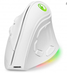 9 mygtukų RGB ap&scaron;viesta Ergonomi&scaron;ka vertikali belaidė pelė 4000 DPI BT dviejų režimų įkraunama belaidė tyli pelė staliniam kompiuteriui