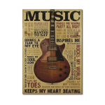Retro stiliaus muzika Gitara Sienų Plakatai Retro baro dekoras Kambario dekoras Sienų apdaila