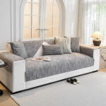 Chenille Light Prabangus Four Seasons universalus neslystantis sofos užvalkalas 70x70cm tamsiai pilka spalva