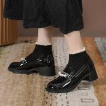 Pavasariniai batai moteri&scaron;ki briti&scaron;ko stiliaus storapadžiai koledžo stiliaus kasdieniai batai Natūralios odos madingi batai mergaitėms 35