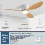 85-265V Modernus LED lubų ventiliatorius su &scaron;viesa 42 52 colių nuolatinės srovės variklis 6 greičiai elektrinis ventiliatorius su nuotolinio valdymo pultu žemų lubų lubų ventiliatoriaus lempos 85-265V