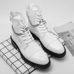 Mada Vyri&scaron;ki Auk&scaron;takulniai Sandalai Tinklelis Užri&scaron;ami Vėdinami Romėni&scaron;ki Sandalai Mados Batai Platforminiai Batai Vyras Vasara Balti Aulinukai Batai Vyri&scaron;ki 38 balta