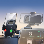 &bdquo;Hipacool&ldquo; automobilinio telefono laikiklis, skirtas &bdquo;Tesla&ldquo; 360 laipsnių pasukamas telefono stovo laikiklis, skirtas automobiliniam laikikliui, valdomas viena ranka juoda