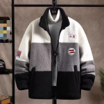 Vyri&scaron;ka striukė su pastorintu vilnos pamu&scaron;alu Laisvalaikio žieminiai palaidi megztiniai Jaunimo mada Madingi vyri&scaron;ki vir&scaron;utiniai drabužiai 2XL