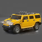 Naujas 1/18 Hummer H2 Highway 61 SUV lydinio automobilio modelis Lietaus metalo žaislas Didelio visureigio automobilio modelio modelio garso ir &scaron;viesos berniukų dovana geltona