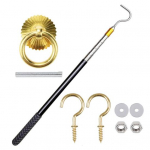 Nuleidžiamos kopėčios, nuleidžiama sistema, 64 colių teleskopinis strypas, palėpės nuleidžiama sistema, nerūdijančio plieno kopėčių nuleidžiamas kablių rinkinys virvėms 1 Set