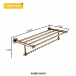 Rožinio aukso spalvos prie sienos montuojamas nerūdijančio plieno vonios rank&scaron;luosčių stovas, tualetinio popieriaus laikiklis, rank&scaron;luosčių juosta, chalato kabliukas, puodelio laikiklis, vonios kambario aksesuarai