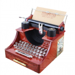 1 vnt Creative Classic Retro medinė metalinė ra&scaron;omoji ma&scaron;inėlė muzikinė dėžutė Stalinis namų biuro dekoras Muzikinės dėžutės Vaikų gimtadienio žaislas Dovana ruda