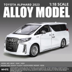 Naujas 1/18 &bdquo;Toyota Alphard MPV&ldquo; cinko lydinio automobilio modelis, metalinis žaislinis automobilis, imituojantis garsą ir &scaron;viesą, vaikų dovanų papuo&scaron;alai balta