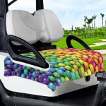 Golf Cart Seat Cover Blanket Cushion Comfortable for Most 2 Person Seats Club Car Easy to Colorful Balls