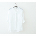 YYFS Moterų mada, laisvalaikio pavasario rudens vienspalvė spauda ilgomis rankovėmis POLO kaklo palaidinės ir mar&scaron;kiniai S balta