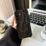 3D liepsnos ra&scaron;to dėklas, skirtas Samsung Galaxy S25 24 S22 S23 Ultra A16 A55 A54 A06 A15 A14 Fashion Hollow Slim, atsparus smūgiams mink&scaron;tas dangtelis Samsung A16