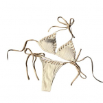 2 vnt./kompl. Moteri&scaron;kas bikini komplektas Seksualus klostuotas spalvų derinys Halter tipo liemenėlė Auk&scaron;tu juosmeniu maudymosi &scaron;ortukai Komplektas Suvarstomas paplūdimio maudymosi kostiumėlis S