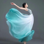 Pavasario ir vasaros moterų etninės klasikinio &scaron;iuolaikinio &scaron;okio treniruočių sijonas gradientas Elegant Performance Swing Sijonas Wrap Eterinis 720 laipsnių sijonas XS žalia