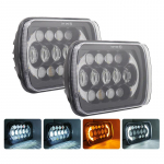 7x6 '' 5x7 colių LED priekinių žibintų kvadratiniai &bdquo;Hi-Lo Beam Halo&ldquo; žibintai, skirti &bdquo;Jeep Cherokee XJ Wrangler YJ&ldquo; motociklui, automobiliui, visureigiui H6054 H5054 2 pieces