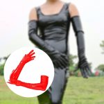 Patent Leather Gloves Costume Accessory Dress up Full Finger Mittens, Elbow Long for juoda
