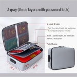 Ugniai atsparus didelės talpos pasų ir dokumentų laikymo krep&scaron;ys Three-layer Gray with Lock
