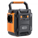 Flashfish A201 200 W ne&scaron;iojama elektrinė, 172,8 WH/48000 mAh saulės generatoriaus atsarginė baterija su 220 V kintamosios srovės lizdais A201 oranžinė/juoda