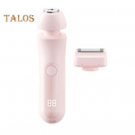 Dvigubos galvutės moteri&scaron;kas elektrinis skustuvas, įkraunamas per USB, vandeniui atsparus, ne&scaron;iojamas, veido, kūno, bikinių zonos, rankų, kojų plaukų &scaron;alinimo epiliatorius, skustuvas, trimeris