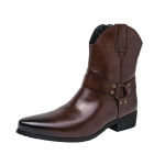 Prabangaus prekės ženklo vyri&scaron;kas rudeninis smailus &scaron;oninis užtrauktukas Patogūs trumpi batai Madingi vyri&scaron;ki patogūs džinsiniai batai Auk&scaron;taauliai 44 ruda