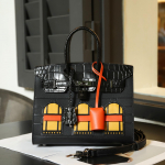 Moteri&scaron;ka natūralios odos kontrastingos spalvos rankinė - Platininis leidimas 25cm Length x 13cm Width x 20cm Height