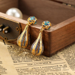 SUYU Vario Drožinėti Emalio Aliejaus La&scaron;o Etninio Stiliaus Retro Auskarai Ilgi Moteri&scaron;ki Lengvos Prabangos Auskarai Mados Papuo&scaron;alų Aksesuarai