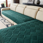 2 dalių įspauduota sofos pagalvėlė, atspari naminiams gyvūnams, neslystanti, atspari dėvėjimuisi, tinkanti visais sezonais, skalbiama ma&scaron;inoje, L formos kampinės sofos užvalkalas, tinka 2&ndash;4 sėdimoms vietoms 70*180-1pcs+70*210-1pcs žalia