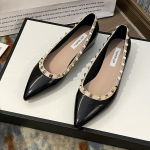 Vidinis paauk&scaron;tinantis kniedės, negilus Mary Jane batų modelis, nuogas smailus priekis, pavasario ir vasaros mink&scaron;ta lakuota oda, prancūzi&scaron;ko temperamento madingos moterys' 35 juoda