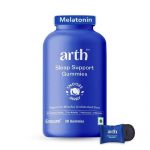 Arth Melatoninas 5mg | Miego guminukų papildas | L-teaninas, ramunėlės ir pasiflora giliam miegui ir atsipalaidavimui | 15 spanguolių skonio guminukų
