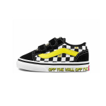 SpongeBob SquarePants x Vans Old Skool Velcro Mažylių Off The Wall Kūdikio Sportbačiai Juodi Balti Geltoni VN000D3Y9EK 25.5