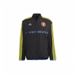 Adidas Manchester United Futbolo Sportinė Striukė su Stovu ir Užtrauktuku Vyri&scaron;ka Vir&scaron;utinė Apranga Juoda GR3871 XS