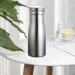 100ml Juice Jug in Stainless Steel with PP Lid Suitable for Restaurants, , and Events White Lid