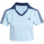 Adidas Originals Adicolor Žakardinė Sportinė Laisvalaikio Patogi Mink&scaron;ta Madinga Trumpomis Rankovėmis Polo Mar&scaron;kinėliai Moteri&scaron;ki Vir&scaron;utiniai Drabužiai Rožinė Mėlyna JD5864 XL