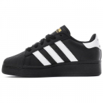 Adidas Originals Superstar Xlg odiniai, patogūs, patvarūs, kvėpuojantys, žemapadžiai vaiki&scaron;ki sportbačiai, juodi ir balti, IG0278 37⅓