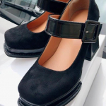 Platforma Stiletto Heels Mary Janes Auk&scaron;takulniai Batai Moteri&scaron;ki Lakuota Oda Stambūs kvadratiniai pir&scaron;tai Sagtis Goth Moteri&scaron;ki Siurbliai Kulnas ant batų 40
