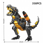 Mechaniniai dinozaurų kaladėlės DIY kovinis T-Rex 3D modelio rinkinys, su mechaniniais ginklais, &scaron;ventinio dekoro dovanų rinkinys vaikams ir suaugusiems in bag